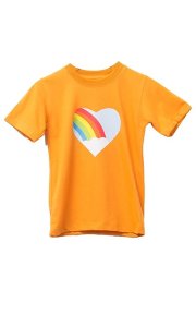 Kidzzycool Unisex Kids Regular fit Rainbow printed on Mustard Yellow Tshirt