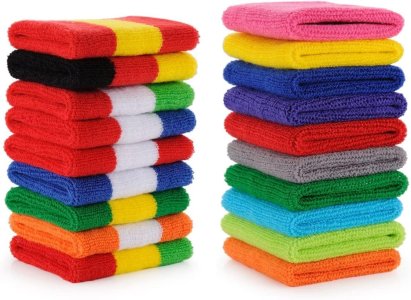 Toyshine Cotton 3 Pieces Sweatbands Set, Includes Sports Headband And Wrist Sweatbands Striped Sweat Band For Athletic Men And Women - Orange Yellow Green