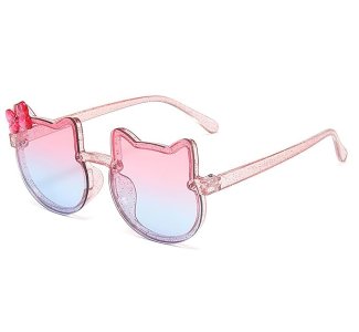 SYGA Kids Goggles, Modern Stylish Eyewears for Boy's and Girls, Colorful Cat Shape, Suitable for Age 3 to 8 Years (TransBlue&GrdientPink)