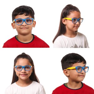 ROZIOR® Kids Computer & Screen Glasses | Blue Light Protection Anti-Glare | Zero Power Protection Glasses For Online Classes, Computer TV or Mobile (Model-RWUAK101C4