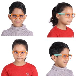 ROZIOR® Kids Computer & Screen Glasses | Blue Light Protection Anti-Glare | Zero Power Protection Glasses For Online Classes, Computer TV or Mobile (Model-RSHUK12667C1)
