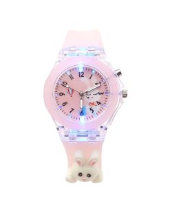 SPIKY 3D Cartoon Kids Analog Watch with LED Luminous 7 Multicolour Glowing Disco Light | Unbreakable Silicone Strap | Childrens Best Unisex Birthday Return Gift | Best Diwali Gift for Boys and Girls of Age 3-13 Years
