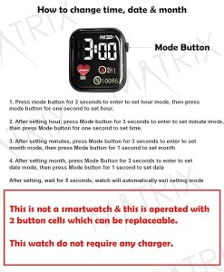 Matrix Kids Edition LED Watch, Waterproof & Shockproof LED Watch for Boys & Girls (Grey)