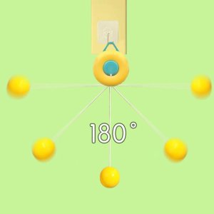 BELOXY Kids Indoor Hanging Table Tennis Trainer Set, 2 Rackets & 3 Balls, Adjustable Height Self Training Game (Pack of 1)