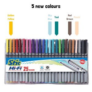 Stic 25 Fineliner Large Mandala Book Doodle Fine Liner Point 0.5 Pens Set Art Markers Sketch Colours Micro Tip Doodling Calligraphy Adults Anime Outline Highlighting Activity Supplies Gift,Multicolor