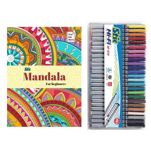 Stic 25 Fineliner Large Mandala Book Doodle Fine Liner Point 0.5 Pens Set Art Markers Sketch Colours Micro Tip Doodling Calligraphy Adults Anime Outline Highlighting Activity Supplies Gift,Multicolor