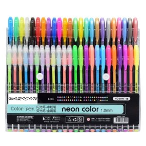 worison Glitter, Neon, Pastel, Metallic Colors Gel Pen Set, 48 Pcs